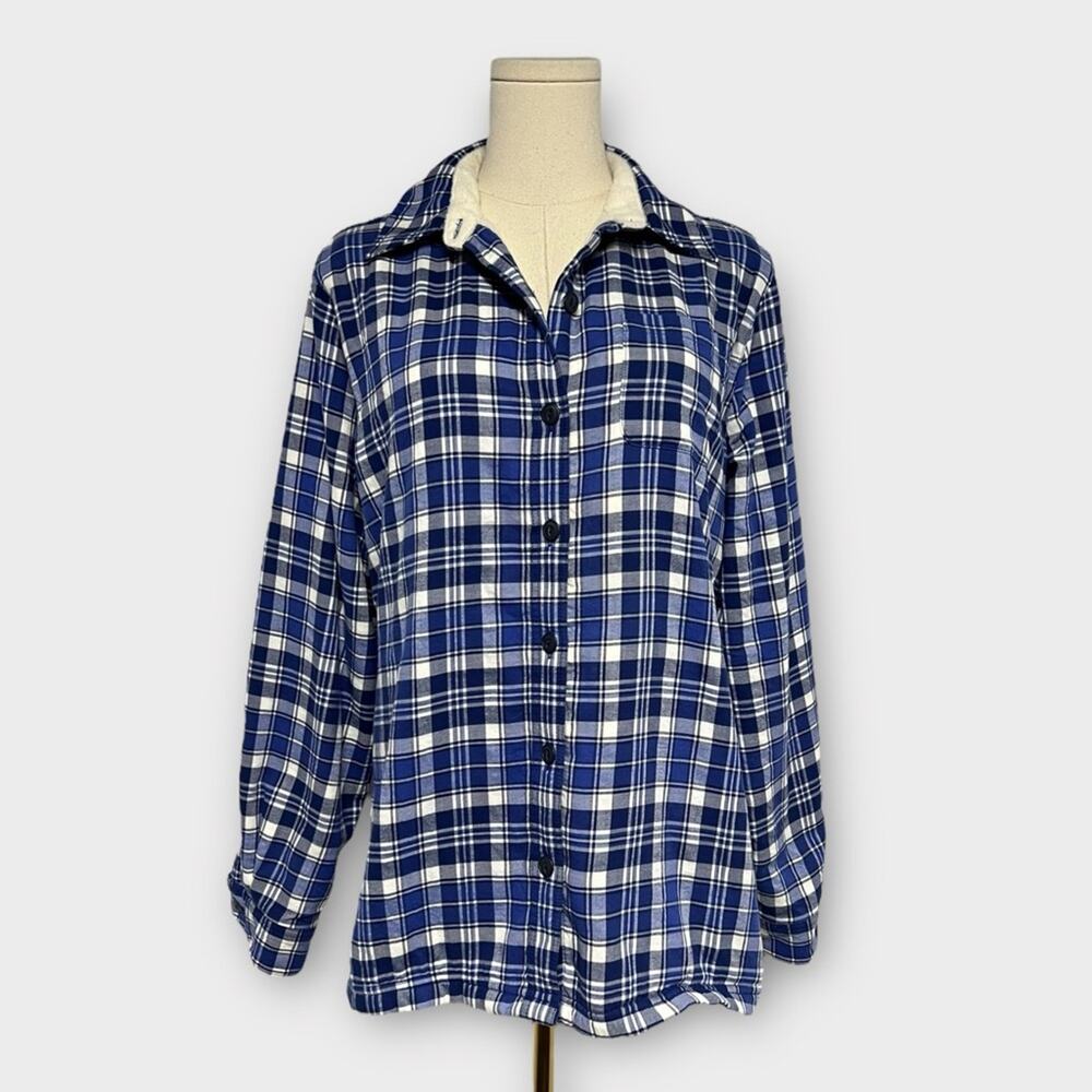 L.L. Bean Fleece-Lined Flannel Button Down Shirt Size Small